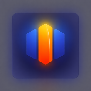 glowing hexagonal logo design